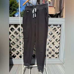 FIGS High Waisted Black Jogger Pants with Drawstring - Zamora - Small